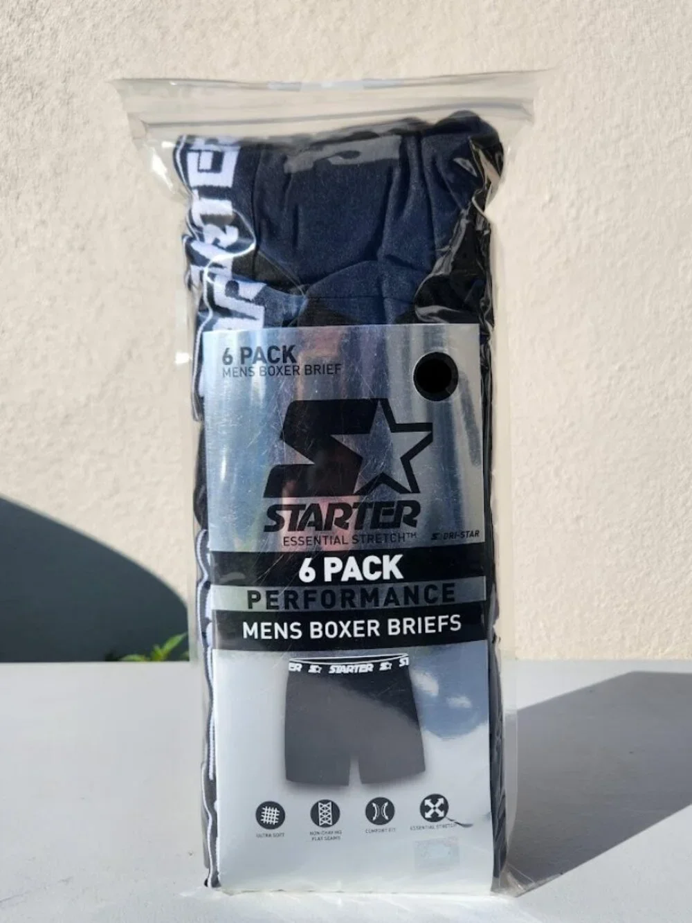 NEW Starter Men’s Active Performance Boxer Briefs Underwear 6 Pack Set of 6 S Si